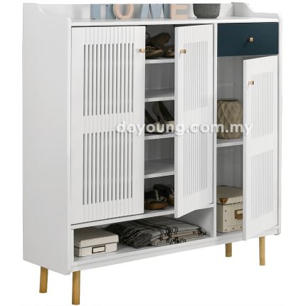 KALYCA (117H122cm White) Shoe Cabinet