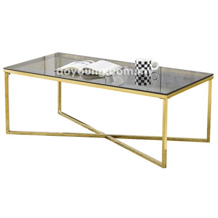 KATJA II (120x60cm Smoke Glass, Gold) Coffee Table