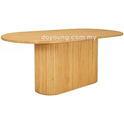 LETHIRA+ (Oval180x90cm Rubberwood - Yellow Oak) Dining Table (CUSTOM)