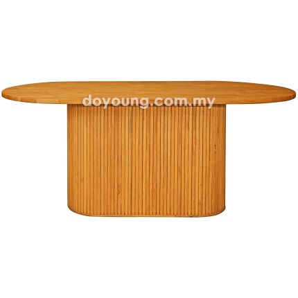 LETHIRA+ (Oval210x95cm Rubberwood - Golden Brown) Dining Table (CUSTOM)