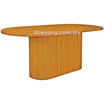 LETHIRA+ (Oval180x90cm Rubberwood - Golden Brown) Dining Table (CUSTOM)