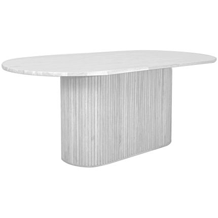 LETHIRA+ (Oval180x90cm Rubberwood - White) Dining Table (CUSTOM)
