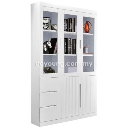 LUCINA III (121H212cm White) 3G2W3D Bookcase