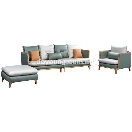KOREN (300+95cm Leathaire) Sofa Set with (▢88cm) Ottoman