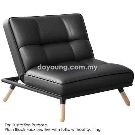 KOYO (120cm Faux Leather - Black) Easy Chair (adj. back)*