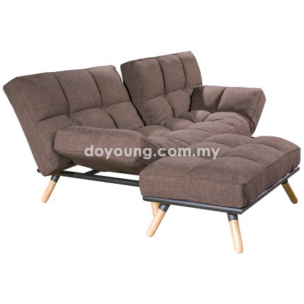 KOYO (200cm Small Double, Fabric - Brown) Sofa Bed (adj. back & arms)*