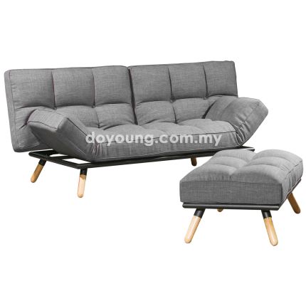 KOYO (200cm Small Double, Fabric - Grey) Sofa Bed (adj. back & arms)*