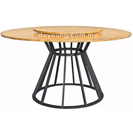 KRISTA II (Ø130cm Rubberwood) Dining Table with Lazy Susan