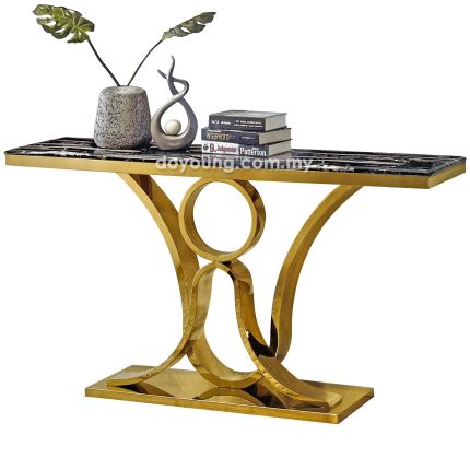 LACHLAN  (150x40cm Gold) Faux Marble Top Console Table