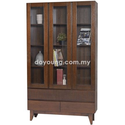 LUCINA II (121H210cm Walnut) 3-Door Display Cabinet
