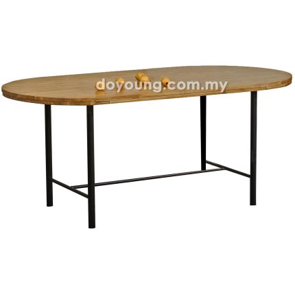LETHIA (180x90cm Acacia Wood) Oval Dining Table