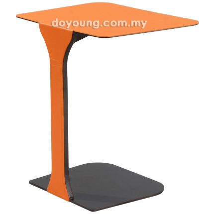 LHOR II (54H56cm Faux Leather - Orange) Side Table
