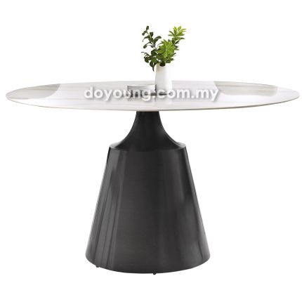 LINUX Dark Titanium (Ø120cm Ceramic - Venato) Dining Table 
