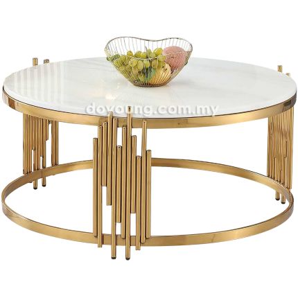 LORENTZ III (Ø90cm Faux Marble, Gold) Coffee Table