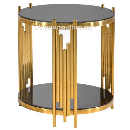 LORENTZ II (Ø45H51cm Glass, Gold) Side Table