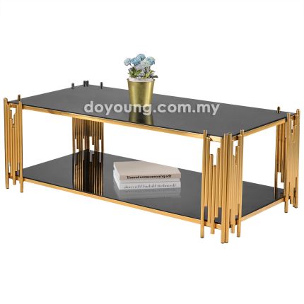 LORENTZ II (120x60cm Glass, Gold) Coffee Table