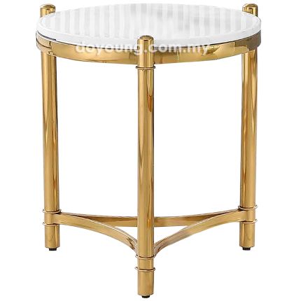 SCHATZI III (Ø45H52cm Faux Marble, Gold) Side Table