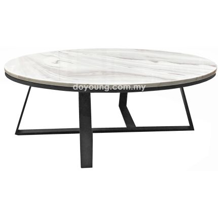 LOVINO II (Ø100cm Faux Marble, Black) Coffee Table