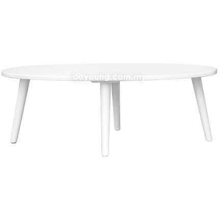 LOVISE (Oval 118cm White) Rubberwood Coffee Table