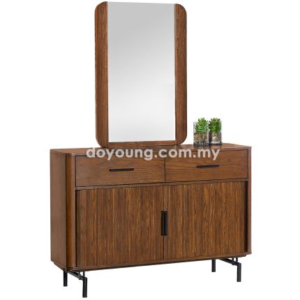LUNDHOLM (120cm Rubberwood) Dresser with Mirror