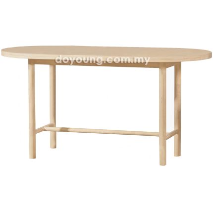 LYRIS (Oval180H91cm Rubberwood - WhiteWash) Counter Table