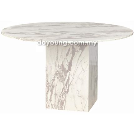 METONI (Ø120cm T16mm - Fully Faux Marble, Light Grey) Dining Table