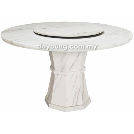 MODINO (Ø130cm T36mm - Fully Faux Marble) Dining Table with Lazy Susan