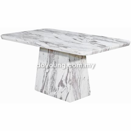 MITONI (160/180cm T50mm - Grey) Fully Faux Marble Dining Table