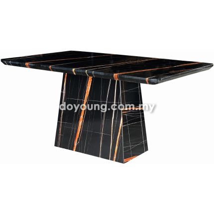 MITONI (150x90cm T50mm - Black) Fully Faux Marble Dining Table