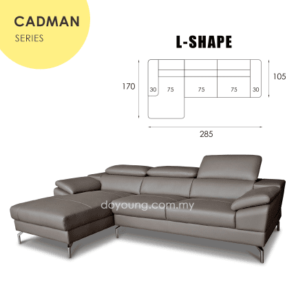 CADMAN (285cm Fabric/Leather) Modular L-Shape Sofa (CUSTOM)