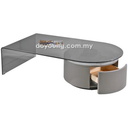 MACKLE (130x70cm Glass, Ceramic) Coffee Table