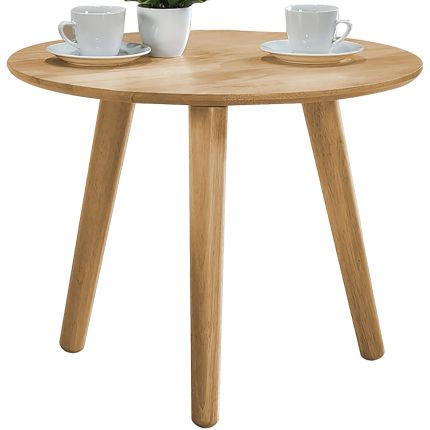 MALCOLM (Ø60H46cm Rubberwood - Oak) Side Table*