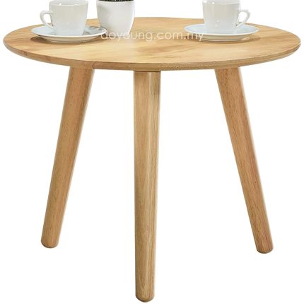 MALCOLM (Ø60H46cm Rubberwood - Oak) Side Table (LIMITED OFFER x1)*