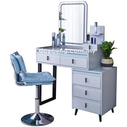 MALFORS (80-110cm Ceramic) Dressing Table with Mirror and Chair