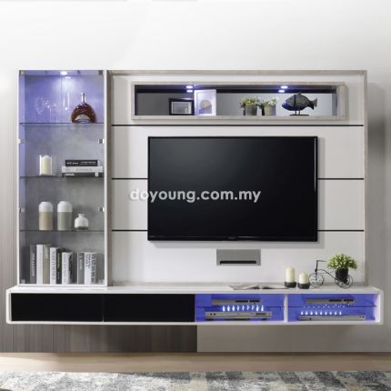 MATEI (241x46H177cm) Wall-Mounted TV Cabinet Set