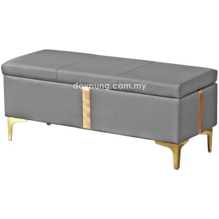 MAYAN (100SH40cm Grey, Gold) Storage Bench