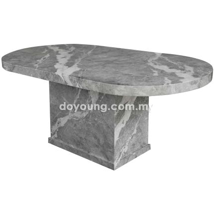 MELONI (180x90cm T70mm - Fully Faux Marble, Grey) Dining Table