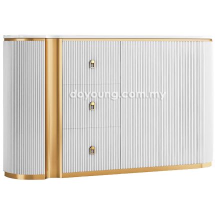 MIKHEL (120cm White, Gold) Sideboard