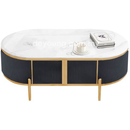 MITCHELL II (Oval120x60cm Ceramic, Gold) Coffee Table