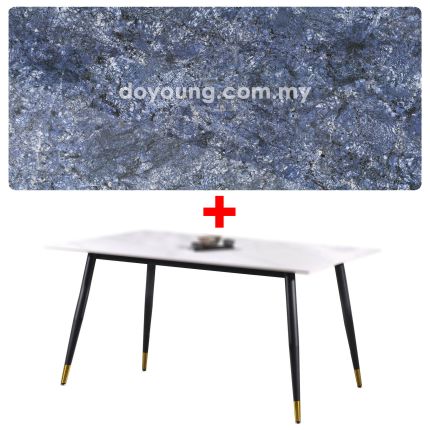 MONIKA III (180x90cm Ceramic, Blue) Black/Gold Dining Table