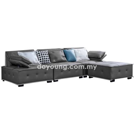 MYLES (315cm Leathaire) Sofa with (▢90cm) Ottoman