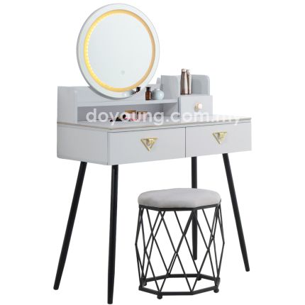 NAHTIA (80cm) Vanity Set with LED Mirror &amp; Pouf