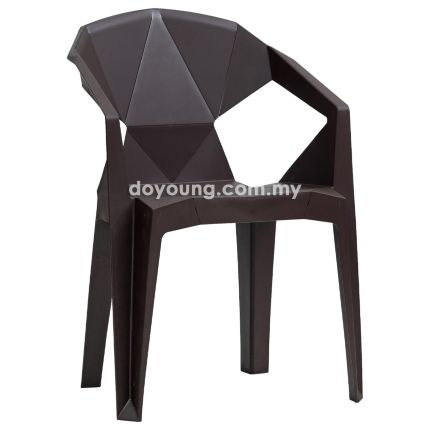 NEKO II (Polypropylene - Dark Brown) Stackable Armchair
