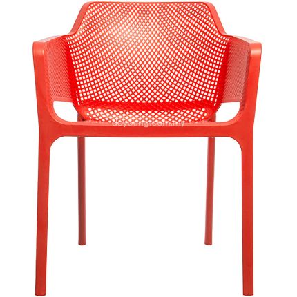 NET (Red) Stackable Polypropylene Armchair (replica)