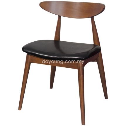 CH33 IV (Walnut) Side Chair with Faux Leather Seat (replica)*