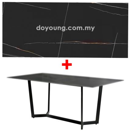NILSINA V (140x80cm Sintered Stone, Black) Dining Table 