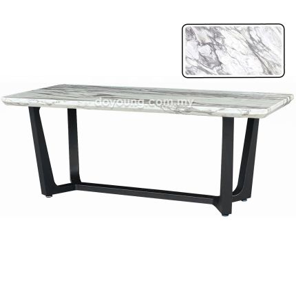 NILSINA II (120x65cm - Faux Marble, Light Grey) Coffee Table 