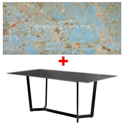 NILSINA V (160x90cm Ceramic, Light Blue) Dining Table 