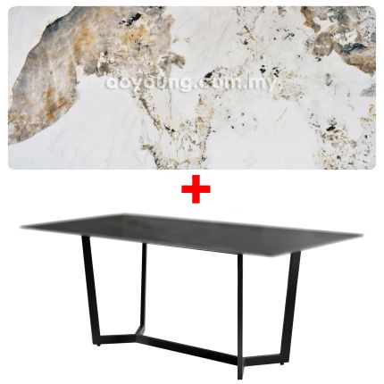 NILSINA V (180x90cm Ceramic, Brown) Dining Table 
