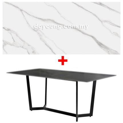 NILSINA V (180x90cm Sintered Stone, White) Dining Table 